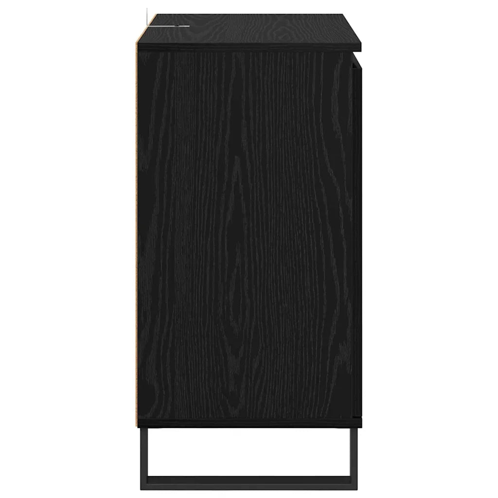 Credenza-Buffet-Armadio da cucina Rovere Nero 60 x 35 x 70 cm Legno multistrato 426021
