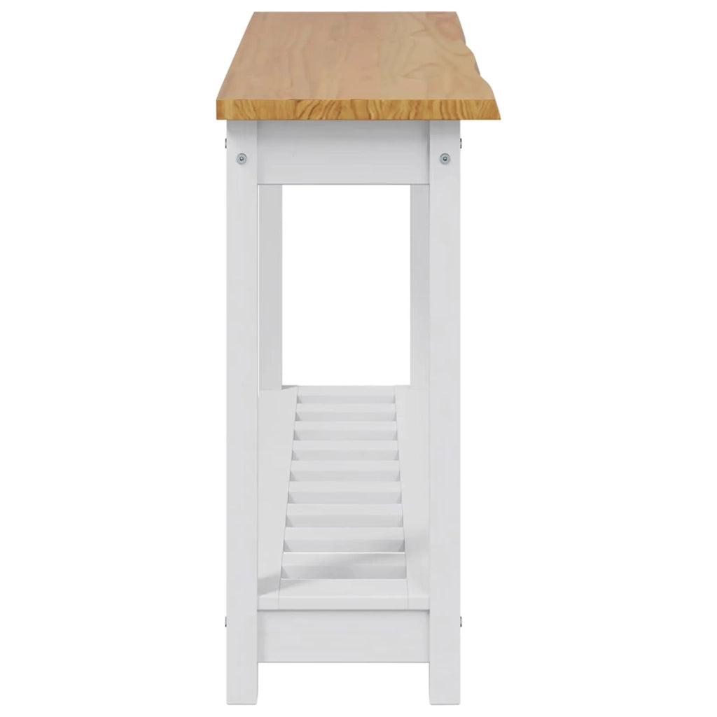 VidaXL Tavolo consolle con lo scaffale EKAI Bianco 112 x 35 x 76 cm 42037018