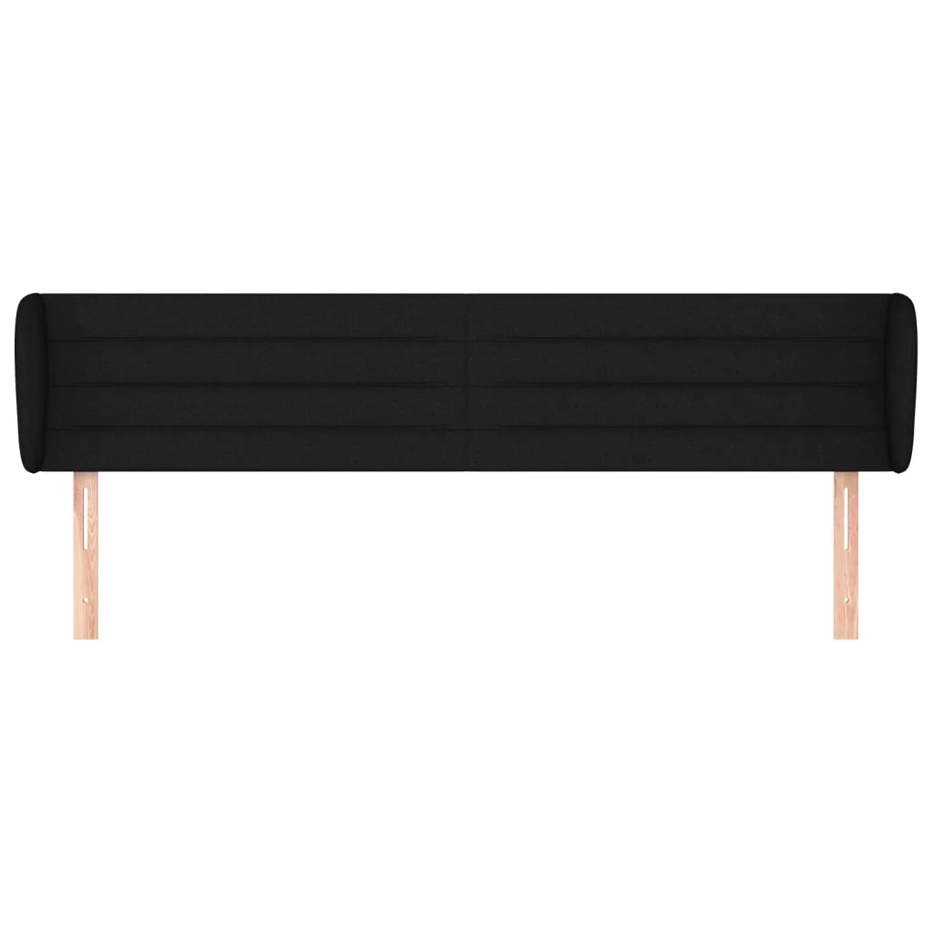 Testiera ad Orecchio-Testata con Orecchie Nera 183x23x78/88 cm in Tessuto 943465