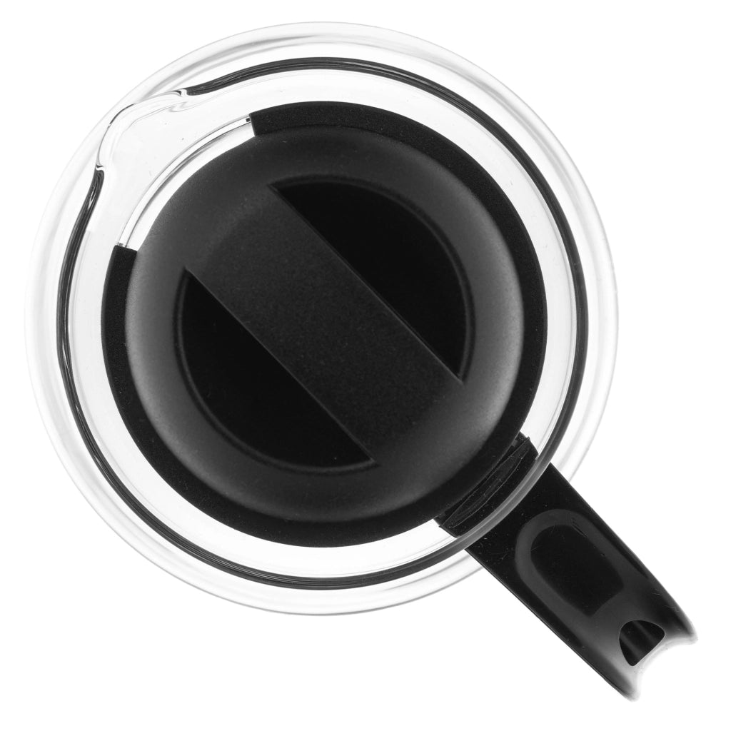 KADAX Brocca in vetro per tè e caffè da 1,5 l, resistente al calore, con coperchio, colore nero.
