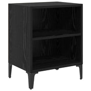 Comodino | Armadio da Notte | Mobiletto da notte Rovere Nero 40 x 30 x 50 cm Legno multistrato
