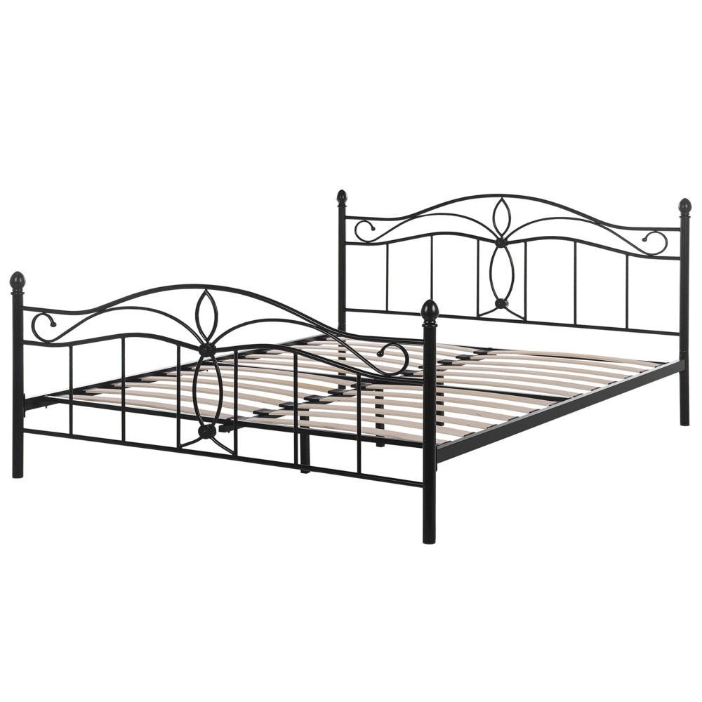 Letto Nero King Size Metallo Vintage letto grande camera da letto