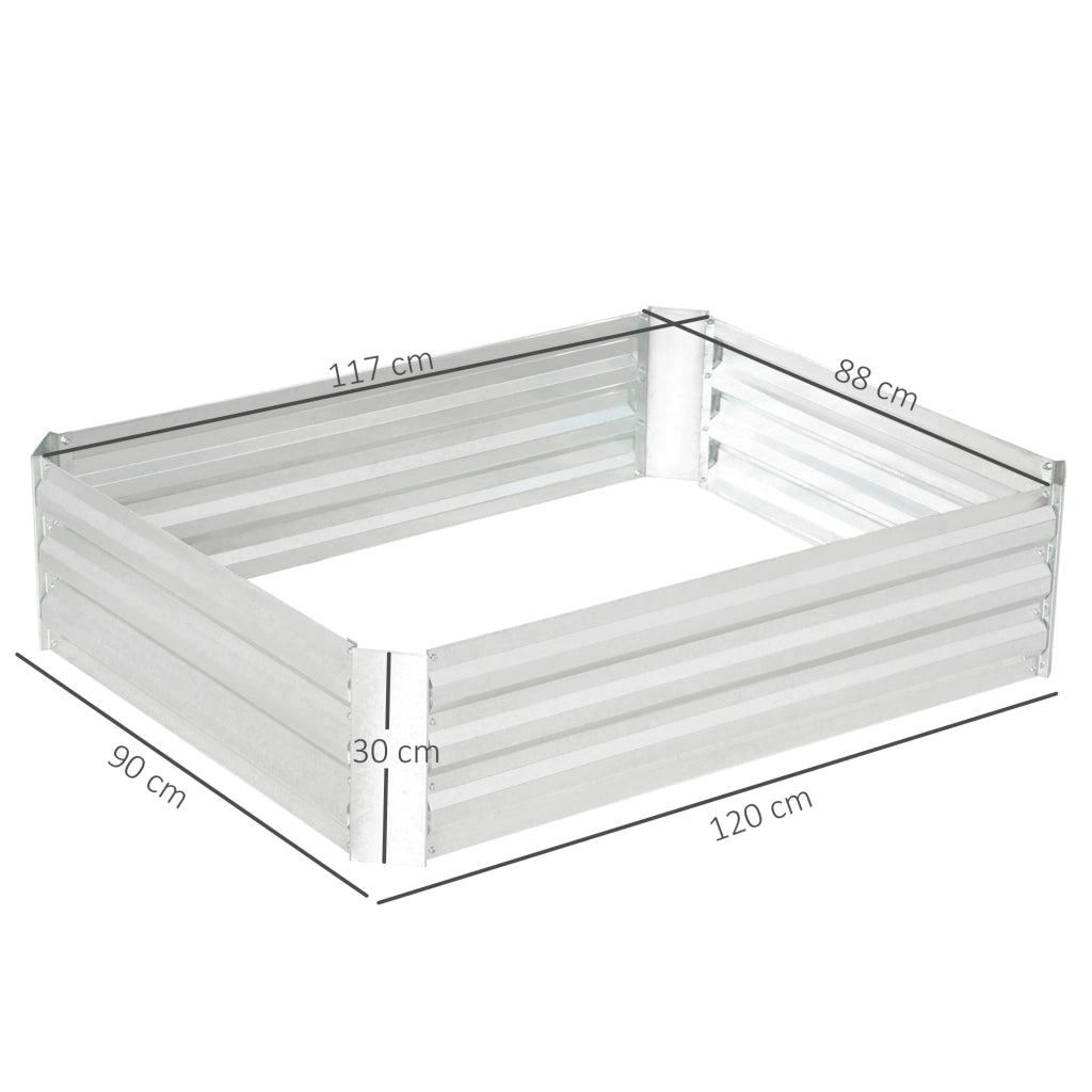 Letto da giardino rialzato in acciaio ¨C zephmum ¨C 120x90x30 cm argento