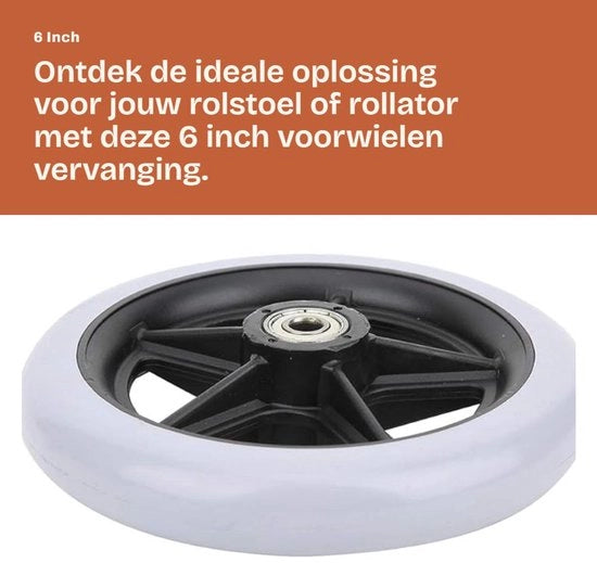 Pneumatici per Sedia a Rotelle - 6 Pollici - Antiscivolo in Gomma - Resistenti ai Sforzi - Adatti a Sedi a Rotelle - Carico Massimo 120kg - Leggeri e Facili da Utilizzare - Pneumatico per Sedia a Rotelle
