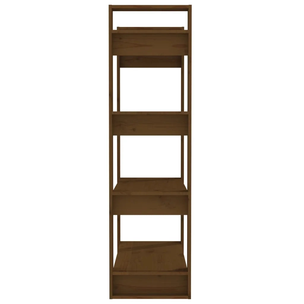 Libreria/Divisorio Ambrato 80x35x125 cm Legno Massello di Pino 813907