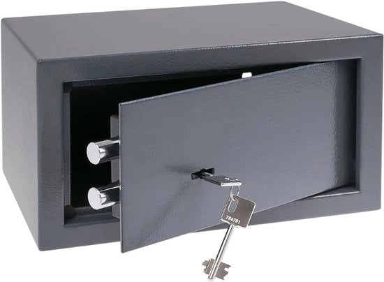 Serra con rilevamento impronte digitali - Resistente al fuoco - Serra con chiave di emergenza - Grigio