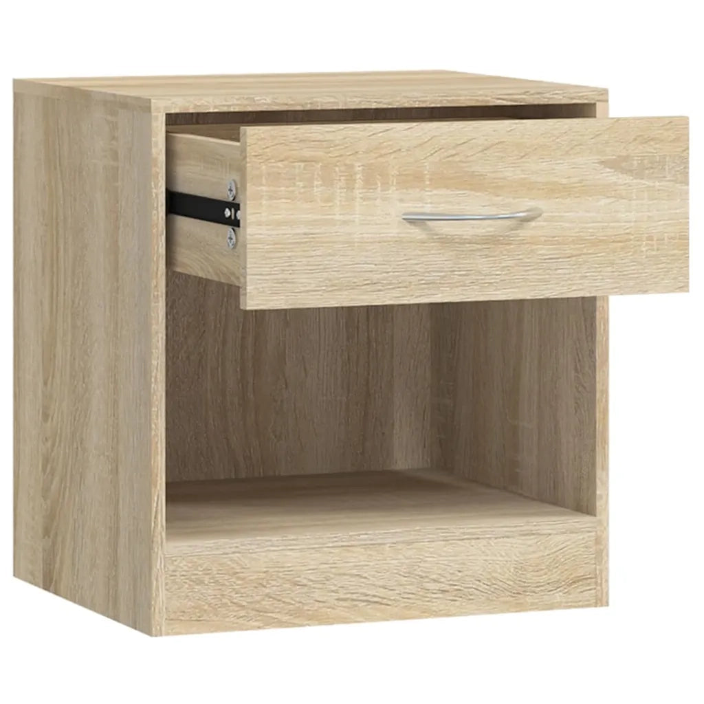 Comodini 2 pz con Cassetto-Set di 2 Tavolino da notte Colore Rovere