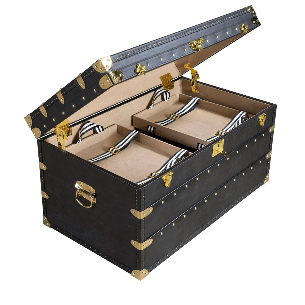 Baule in pelle nera