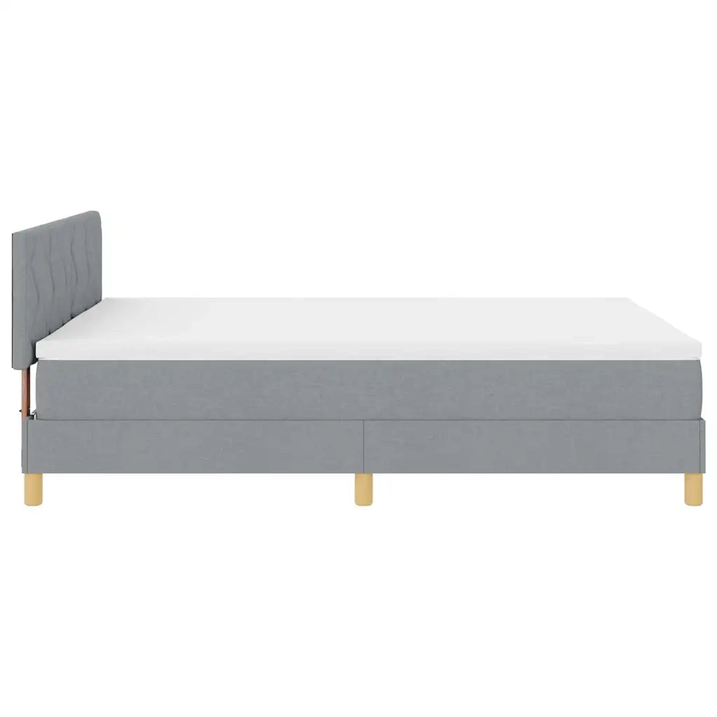 Letto a Sorgente LED con led Grigio chiaro 140 x 190 cm Tessuto 3342513