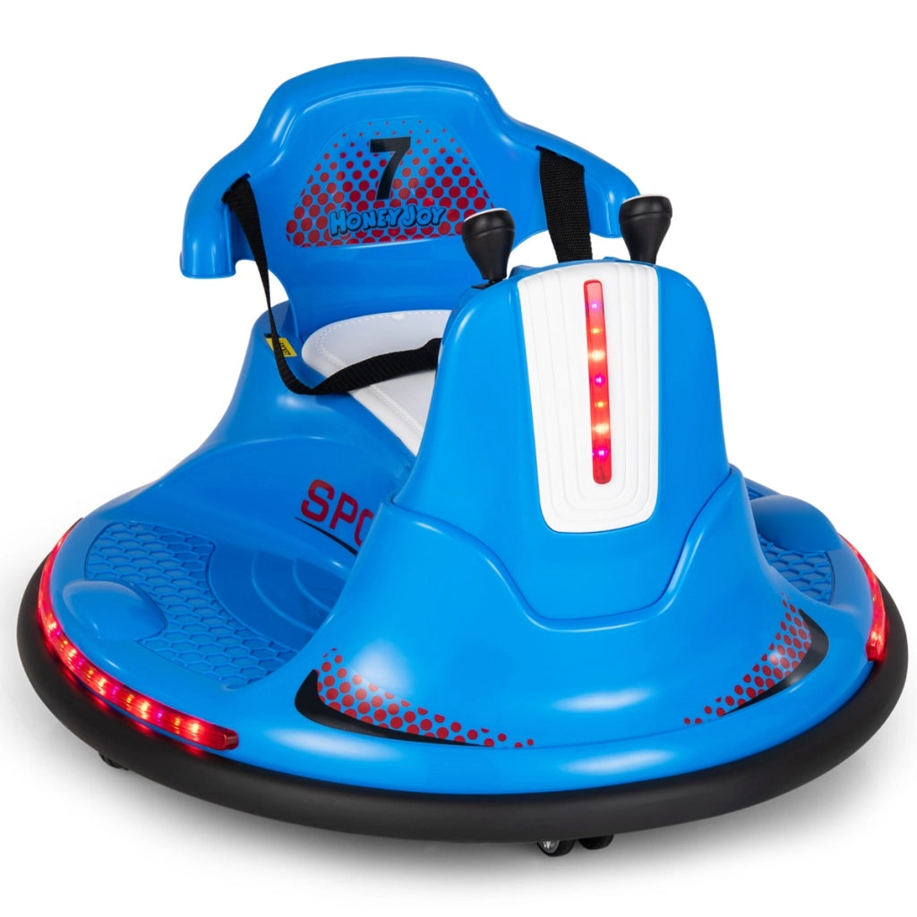 Autoscontro elettrico a batteria con doppio joystick telecomando luci a LED, Autoscontro per bambini Blu-Macchinine giocattoli