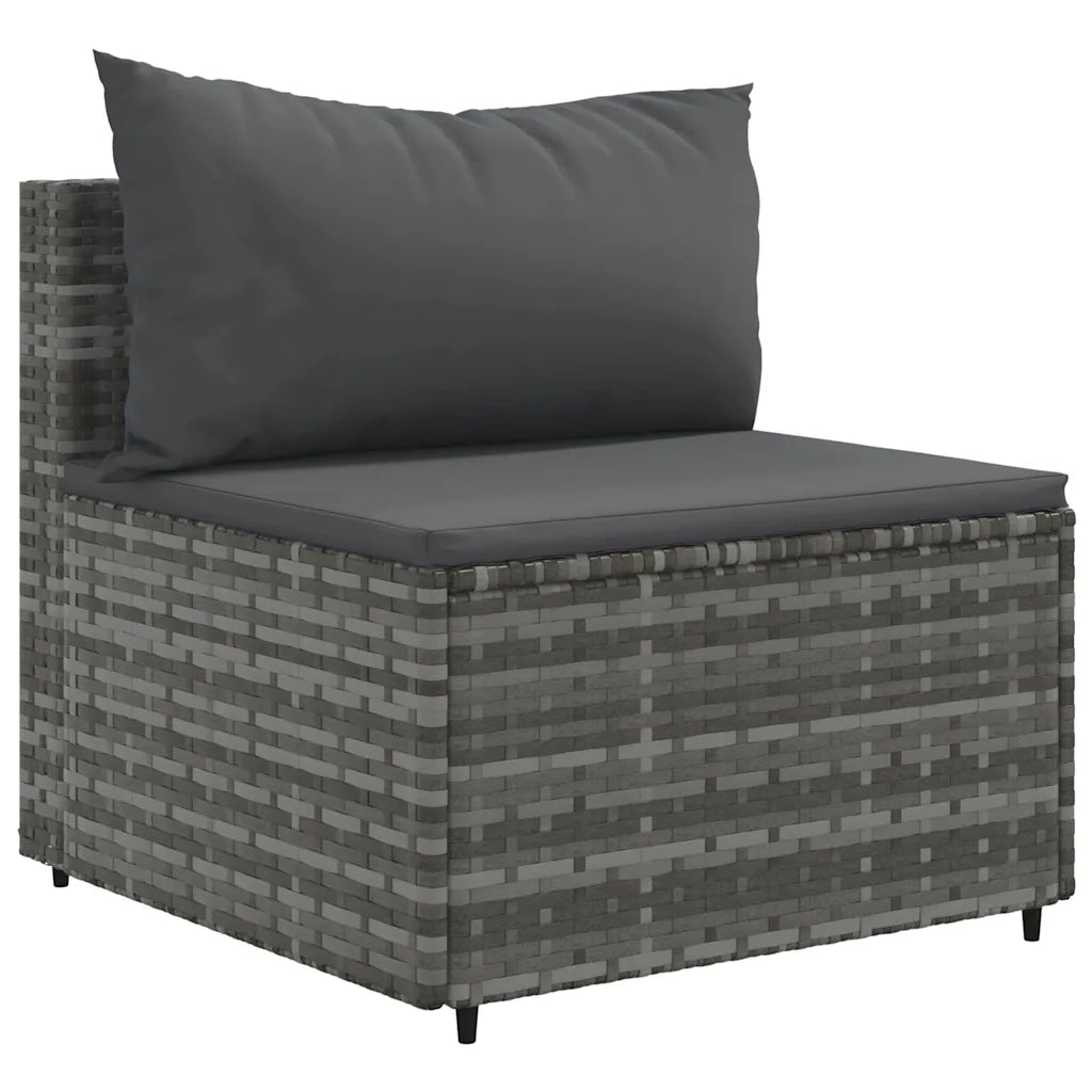 Set Divani da Giardino 7 pz con Cuscini in Polyrattan Grigio 3308218
