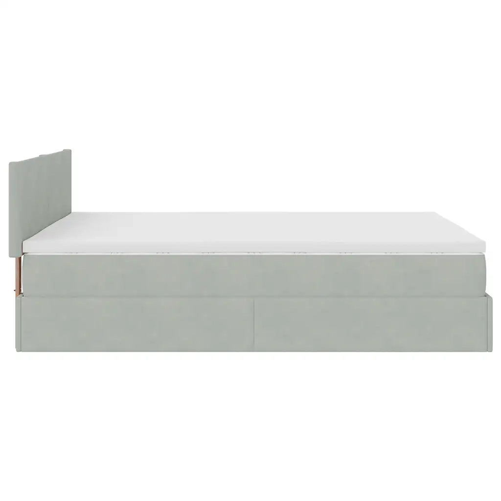 Struttura Letto Pouf con Materasso 140x200 cm in Velluto 3312554