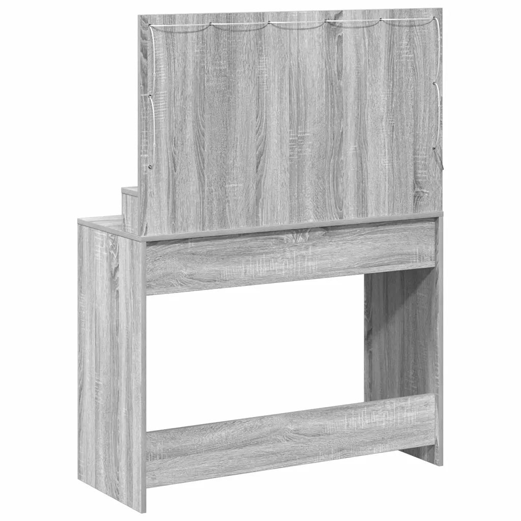 Tavolo da Trucco con specchio-Tavolo da Vanit¨¤ Grigio Sonoma 100 x 41 x 135 cm