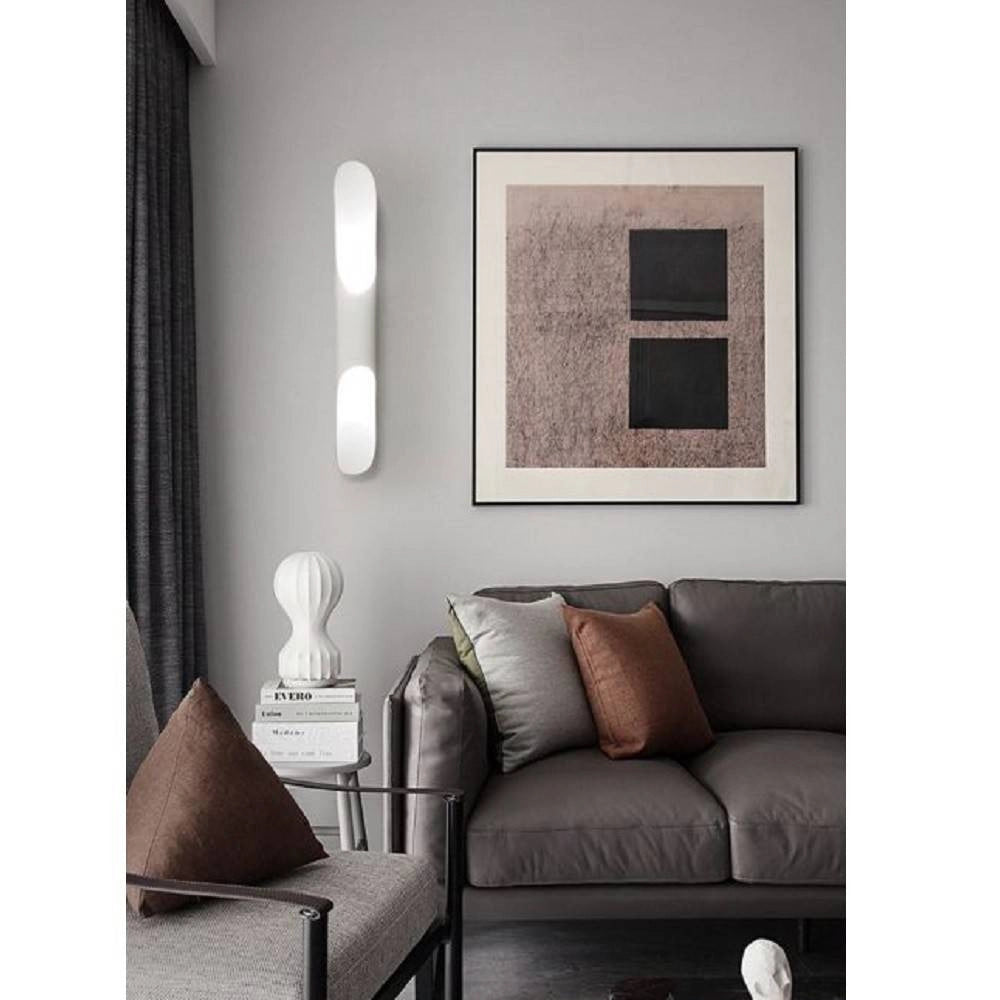 Trade Shop - Applique Da Muro Lampada Da Parete Moderno Attacco 2xg9 Ip20 Bianco O Nero Aq44 -