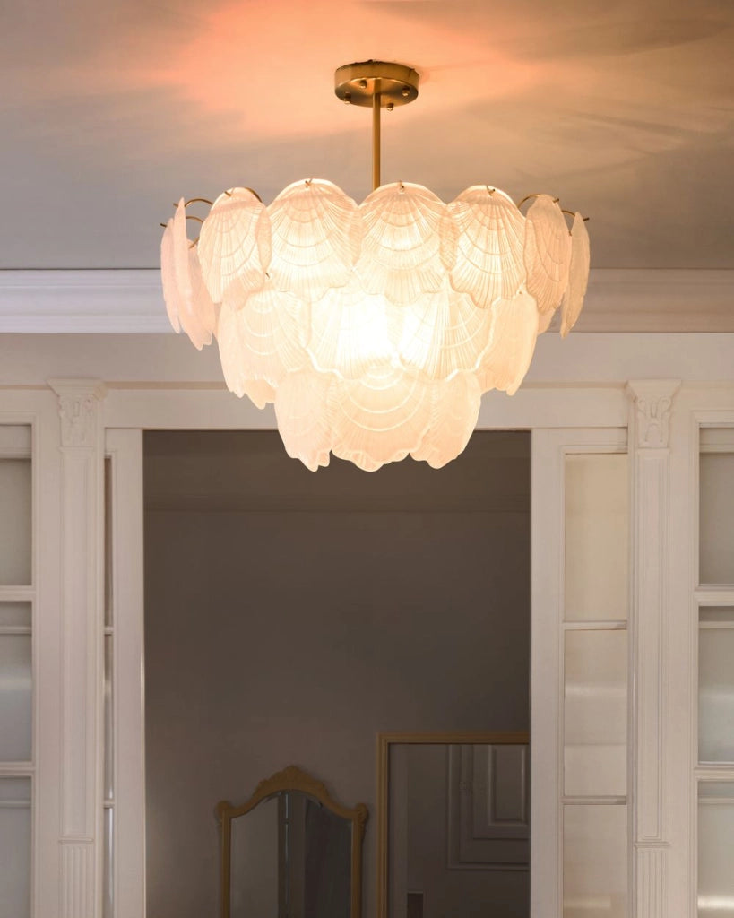 Lampadario in ottone, metallo e vetro ⌀ 60 cm Lampada a sospensione stile glamour