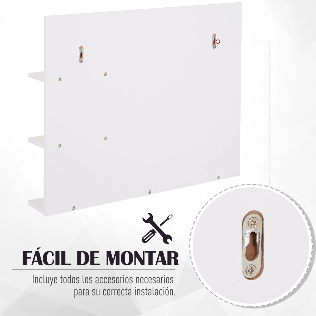 Specchio con Ripiani per Bagno ¨C Zephmum ¨C Bianco 60x48x10 cm