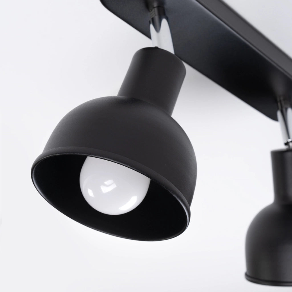Faretto soffitto minimal doppio nero 2xE27 Pure Lume