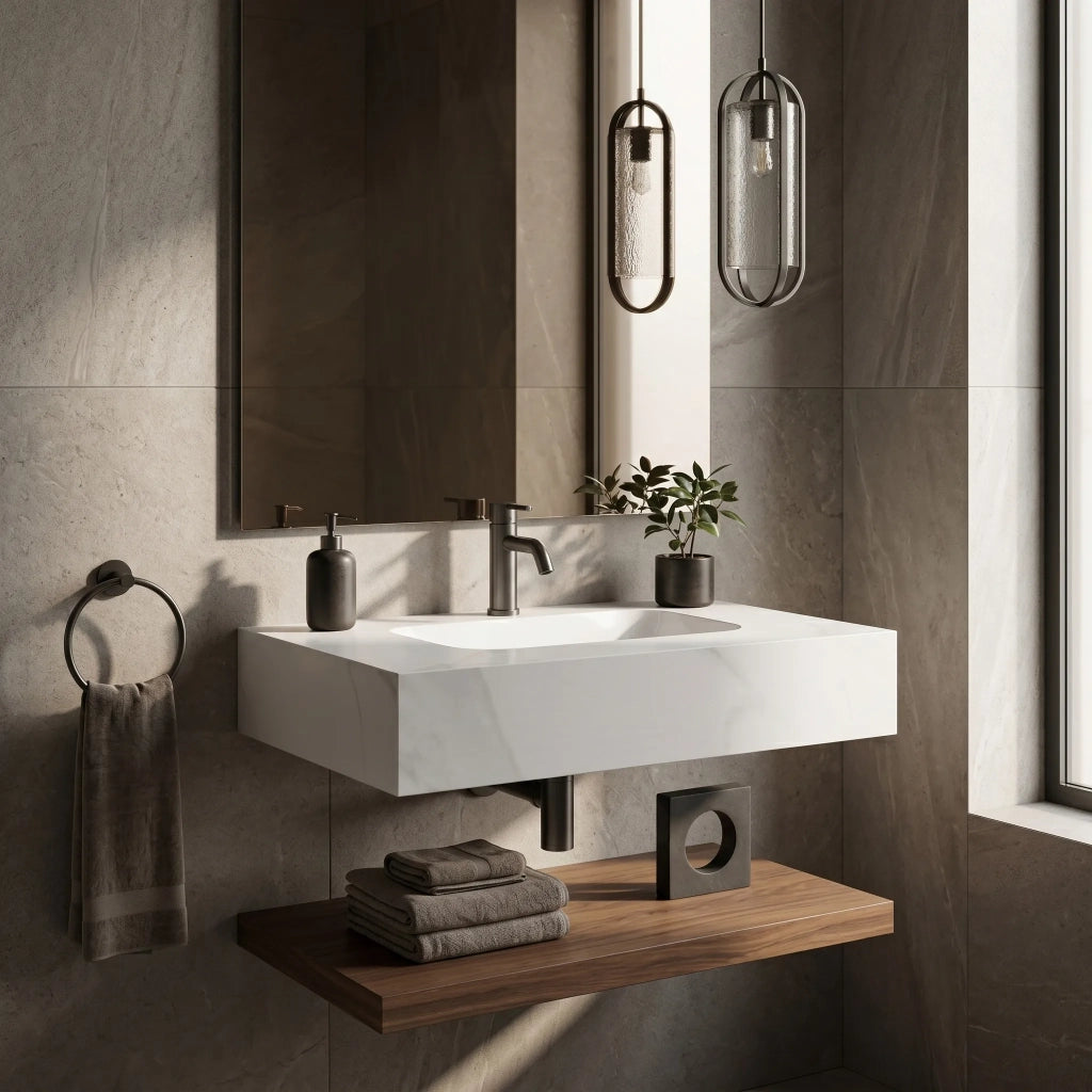 Lavabo Sospeso Rea Aresa Belt White 70