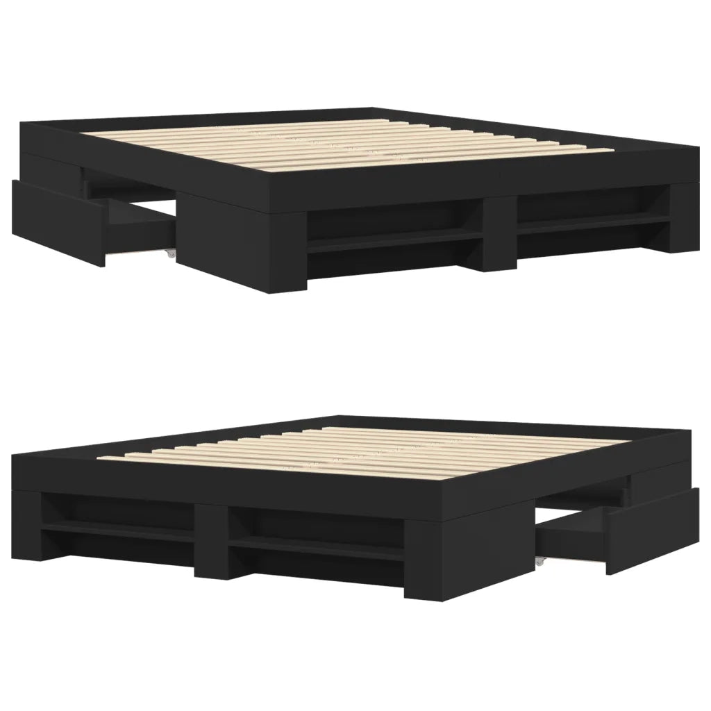 vidaXL Giroletto Nero 150x200 cm in Legno Multistrato