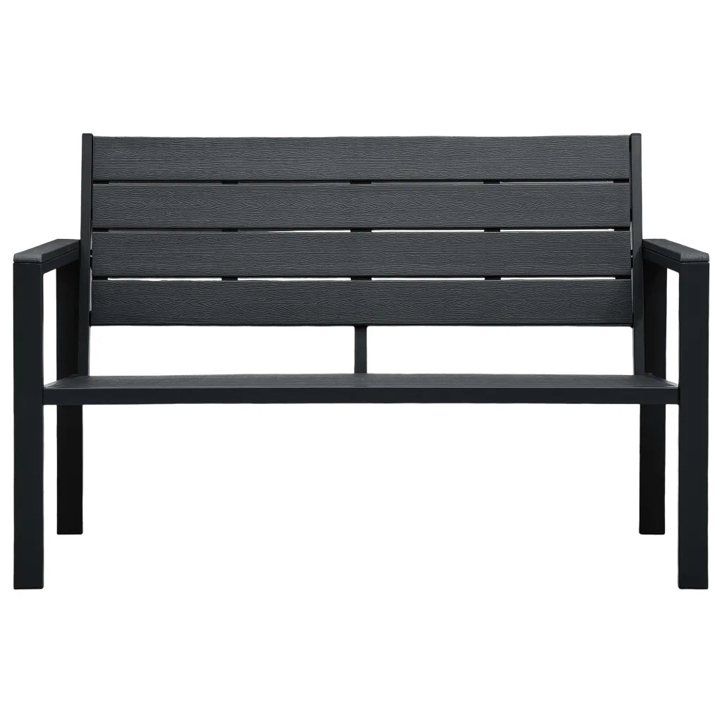 Panchina da Giardino 120 cm in HDPE Nera Aspetto Legno