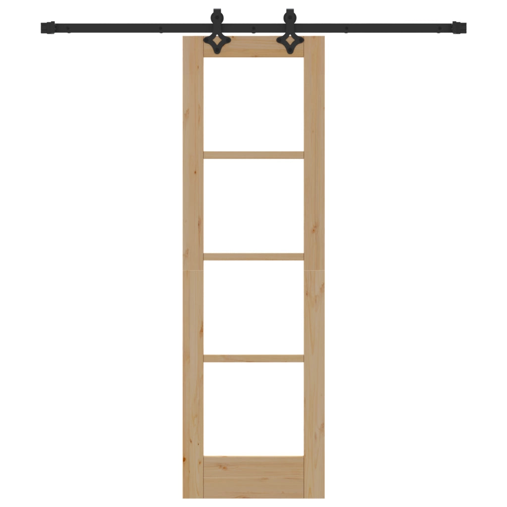 Porta scorrevole  con set hardware 'ORKDAL'in legno massello e vetro