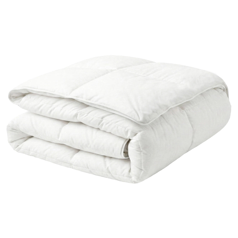 Piumino in cotone Japara bianco super king size 220 x 240 cm imbottitura in piumino d'anatra trapuntato biancheria da letto camera da letto