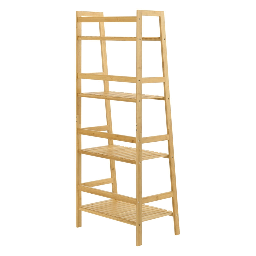 Scaffale a Scala Vinje con 4 Ripiani - Bambù Naturale [en.casa]