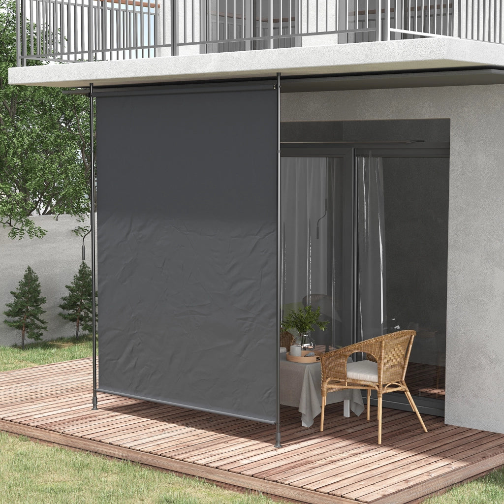 Tunica verticale 200 x 292 cm retrattile verticalmente protezione solare regolabile struttura in alluminio grigio per terrazza e balcone