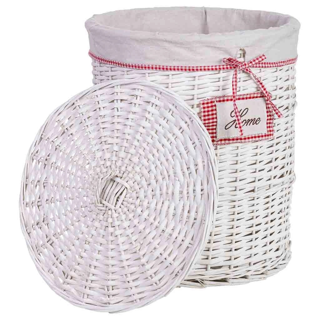 Cesto portabiancheria in vimini grigio 43x43x52h cm