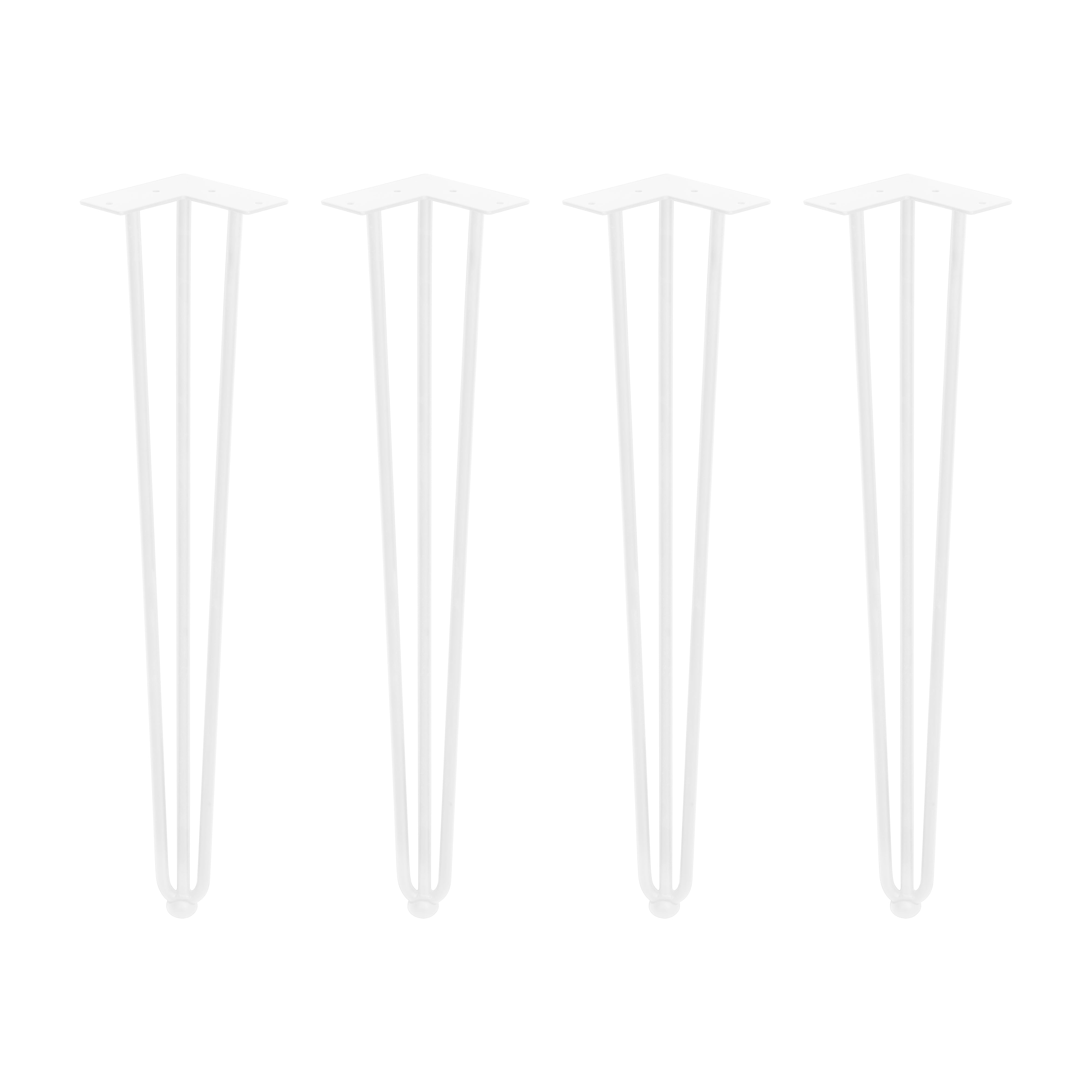 Set di Gambe Hairpin di 3 Bastoncini per Tavolo H710 Verniciato Bianco Acciaio Emuca