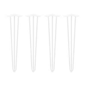Set di Gambe Hairpin di 3 Bastoncini per Tavolo H710 Verniciato Bianco Acciaio Emuca