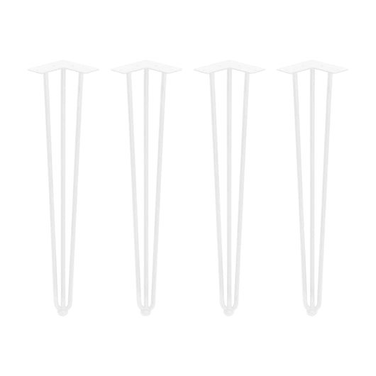 Set di Gambe Hairpin di 3 Bastoncini per Tavolo H710 Verniciato Bianco Acciaio Emuca