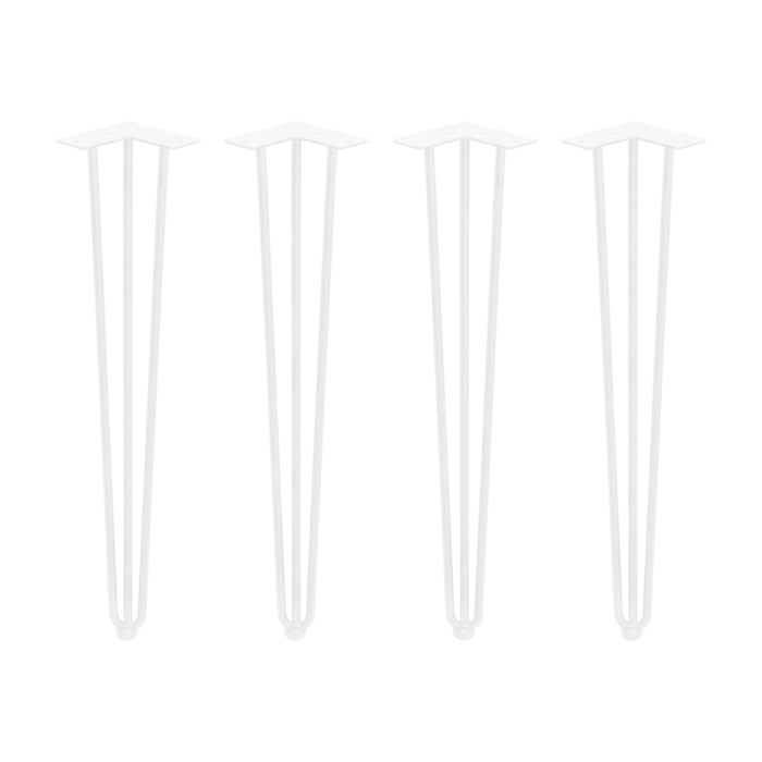 Set di Gambe Hairpin di 3 Bastoncini per Tavolo H710 Verniciato Bianco Acciaio Emuca
