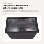 Verglasso per Telefono - Doppia Vergata - Ripiegabile - Display a Tre Dimensioni - Plastica - 12 x 18,5 cm - Utile per l'Uso Interno - Amplificatore dello Schermo