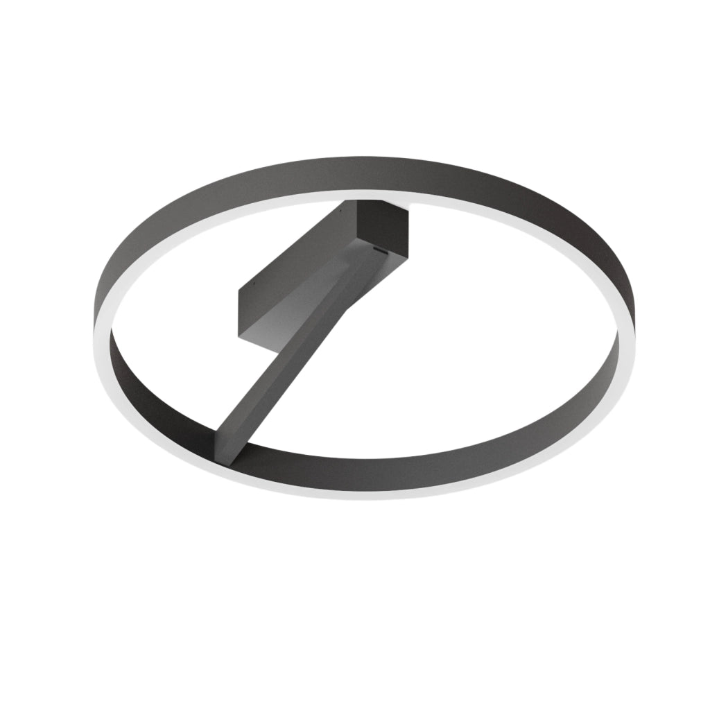 Plafoniera LED Criseide P/G - 60W 3100lm 3000K dimmerabile taglio di fase in alluminio finitura Nero Satinato - Gealux