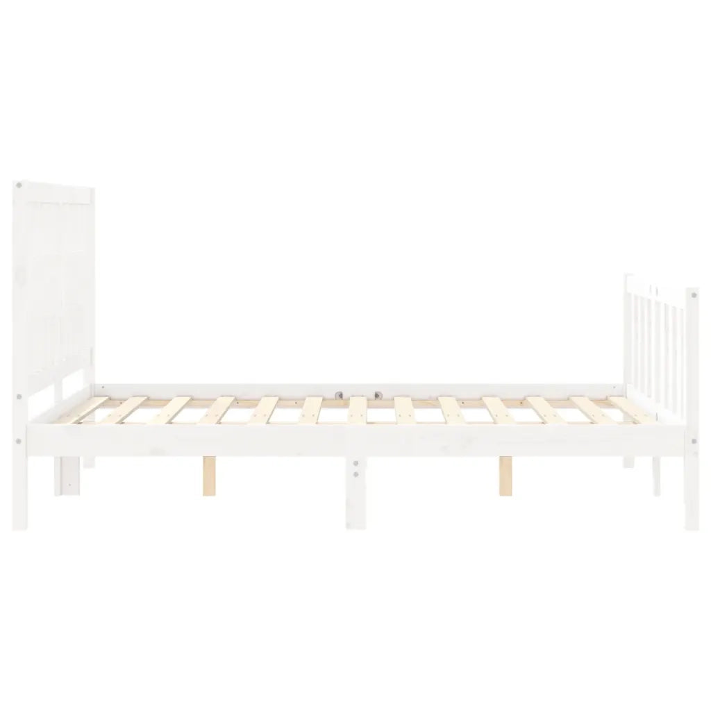 Giroletto senza Materasso-Struttura Letto Bianco 120x200 cm Legno Massello Pino 183689