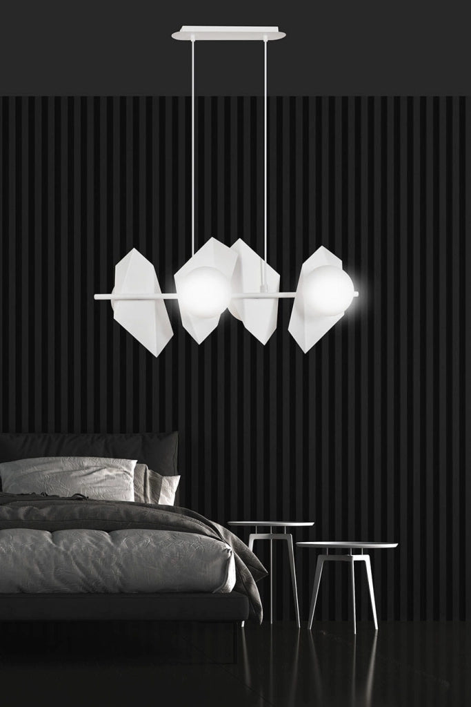 Lampadario Emibig Drifton bianco 4xE14 LED vetro metallo
