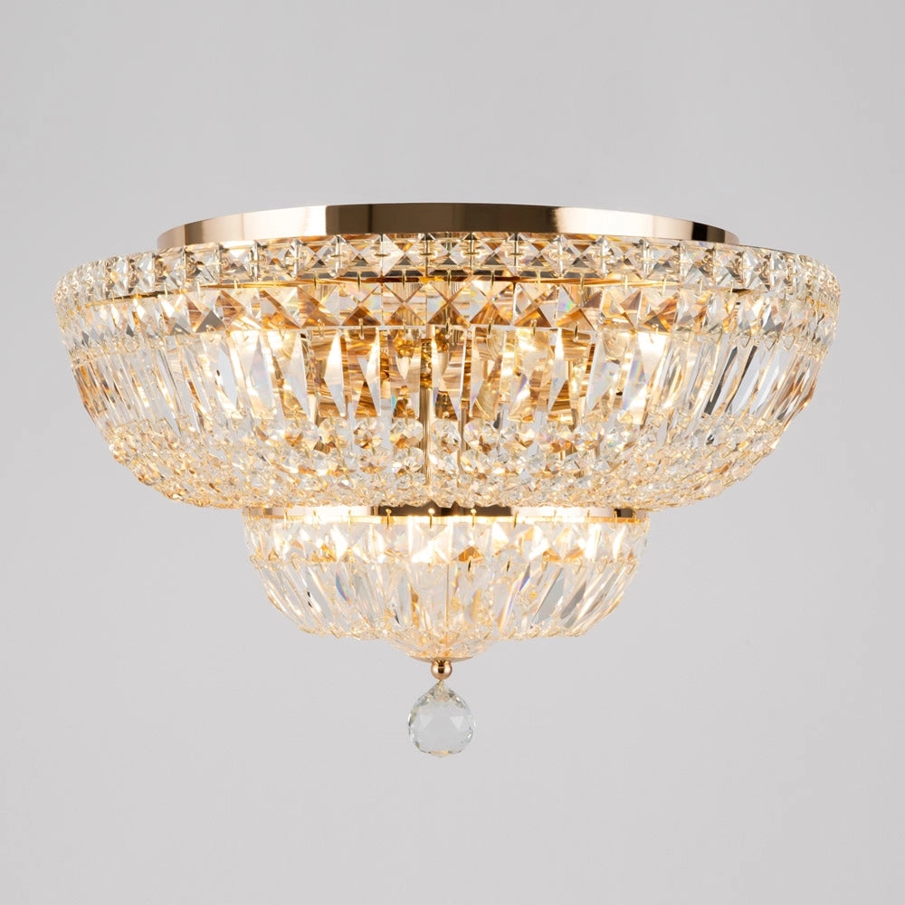 Plafoniera Contemporanea Basfor Metallo Oro 12 Luci
