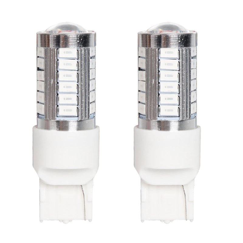 2 Pezzi Lampade LED T20 7440 W21W 33 SMD 5730 12V 24V 280lm 3W Rosso Auto Camion 61mm