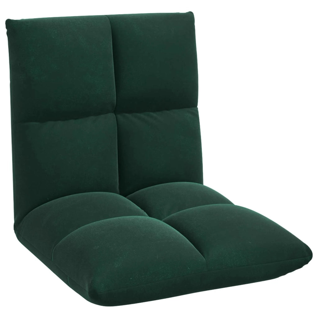 Sedia a pavimento regolabile Verde Scuro Velluto