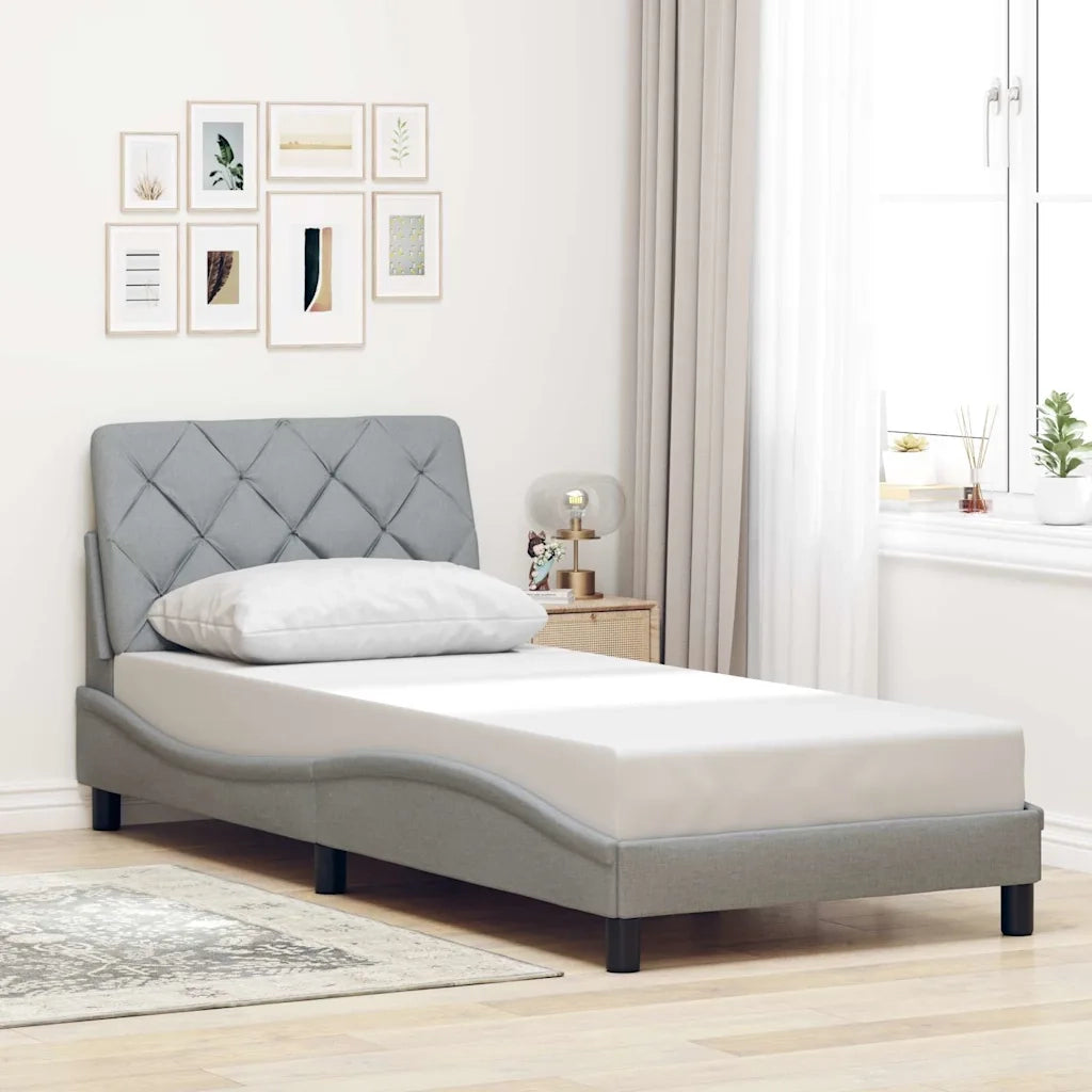 Giroletto senza Materasso Grigio Chiaro 90x200 cm Tessuto