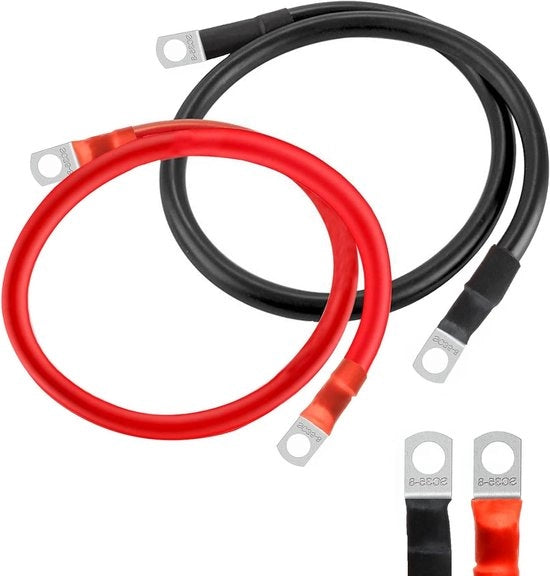 Cavo di alimentazione 35 mm² con morsetti M8 - 50 cm - Accabatteria per auto, motocicli, camper solari