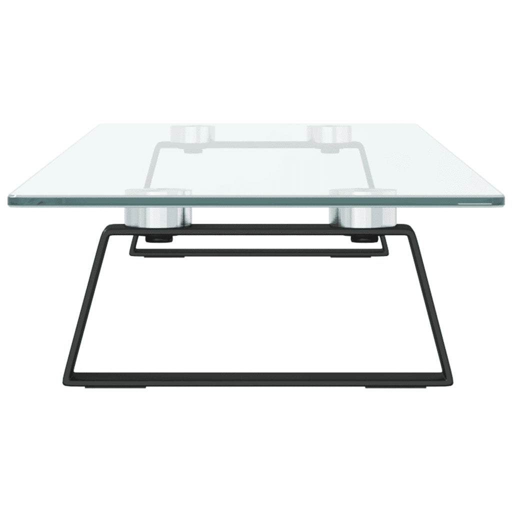 Supporto per Monitor Nero 80x20x8cm Vetro Temperato e Metallo 374225