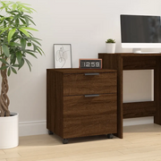 Schedario con Ruote Marrone Rovere 45x38x54cm Legno Multistrato 817137