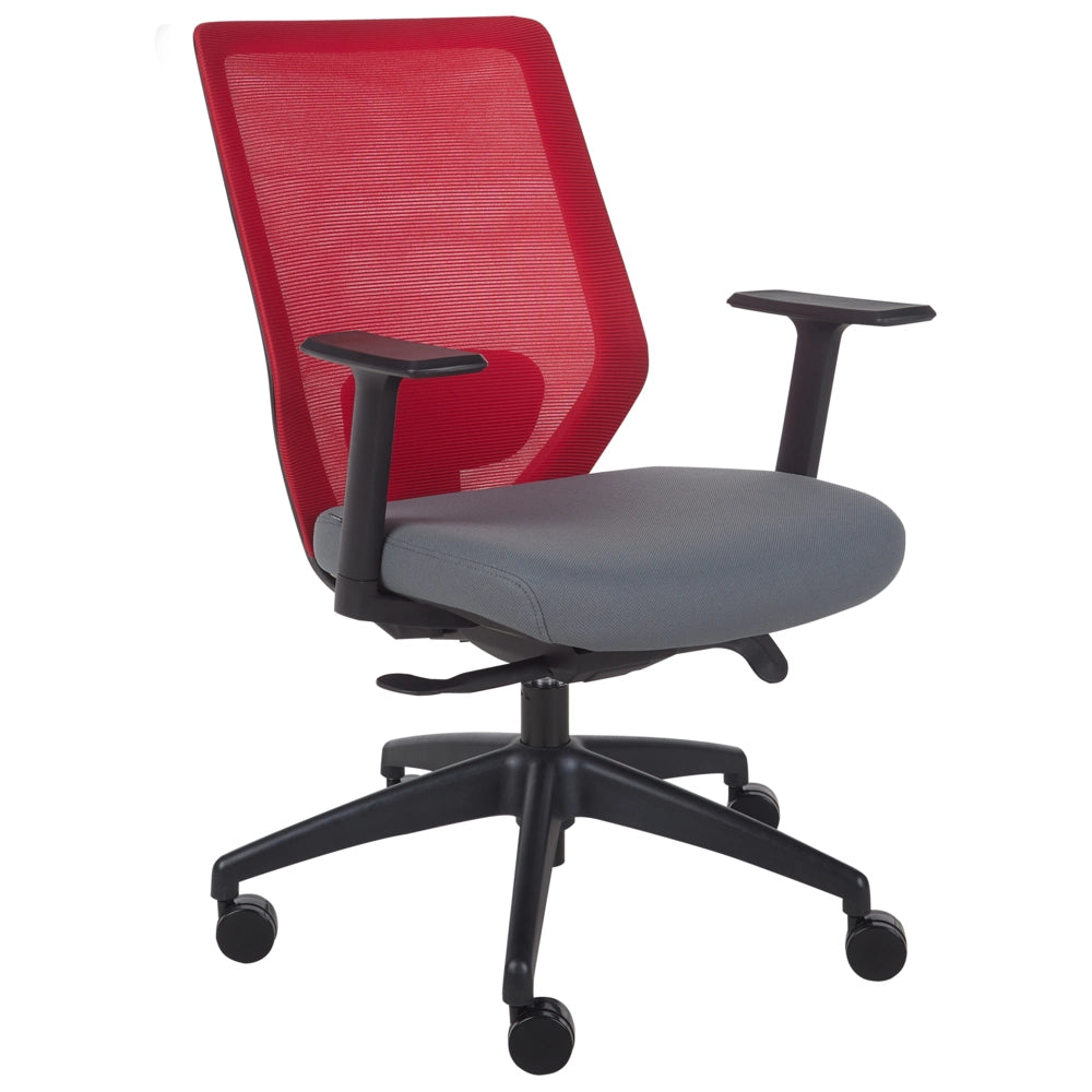 Sedia da ufficio girevole e regolabile in altezza con rivestimento in rete rossa poltrona ufficio in casa
