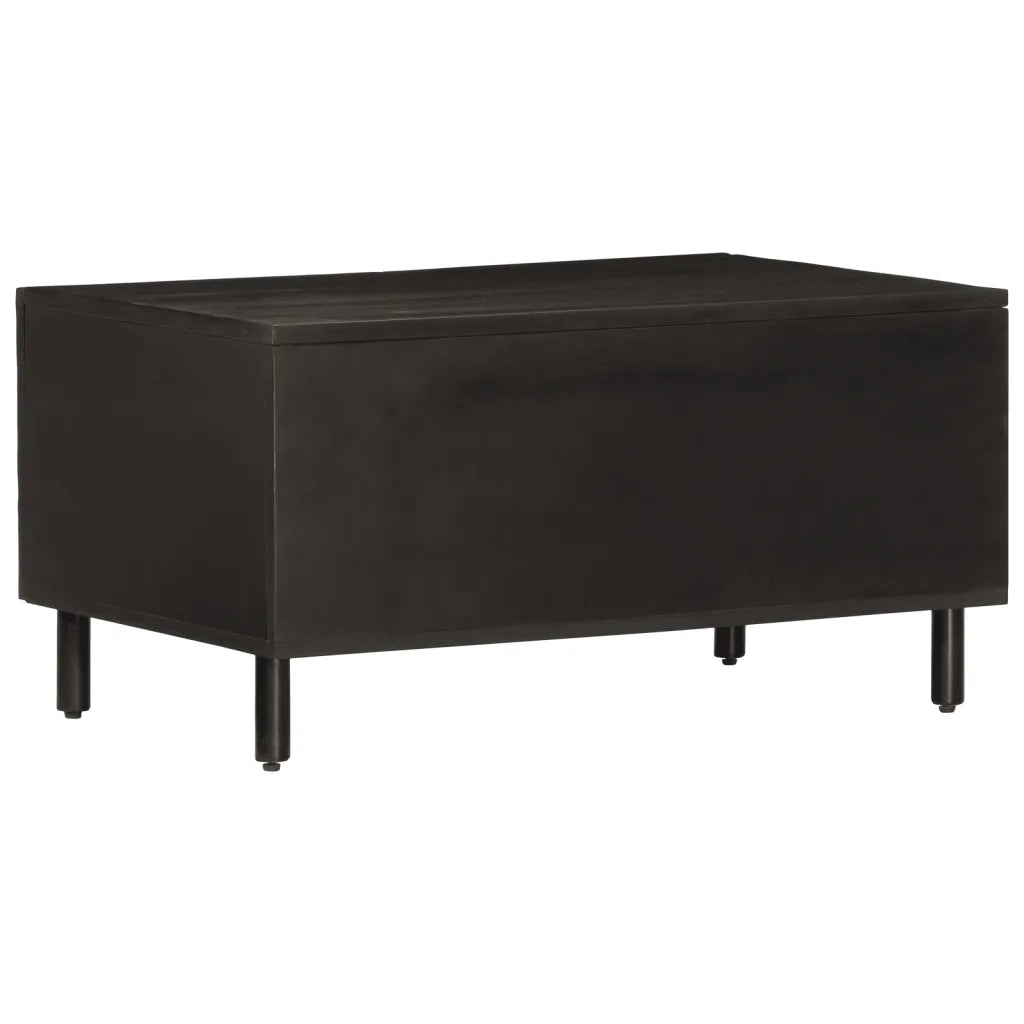 Tavolino da Salotto Nero 80x50x40 cm in Legno Massello di Mango