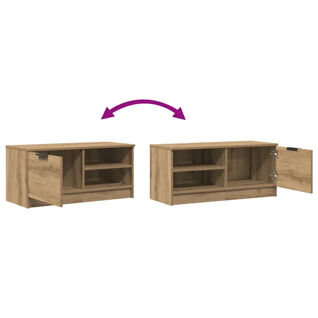 Mobile Porta TV Rovere Artigianale 80x35x36,5 cm in Truciolato 856856