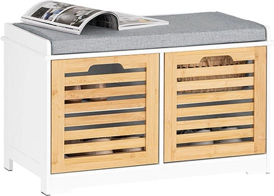 Sistema di Organizzazione per Scarpe con Cuscino - Opzione di Archiviazione per Scarpe - Cassetto di Archiviazione - MDF, PB - Riduzione dello Spazio - 71 cm x 43 cm x 35 cm