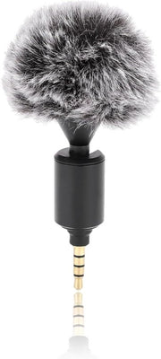 Microfono lavalier clip-on revers omnidirezionale condensatore - inclusa protezione contro il vento - compatibile con telefoni cellulari - ingresso jack 3,5 mm - macchine fotografiche - fotocamere mobili.