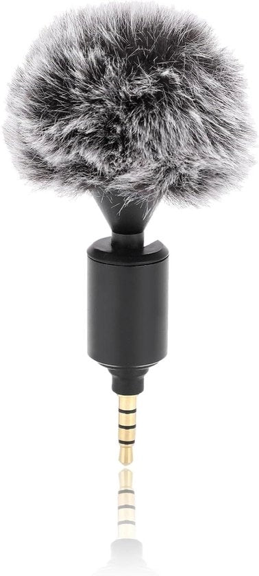 Microfono lavalier clip-on revers omnidirezionale condensatore - inclusa protezione contro il vento - compatibile con telefoni cellulari - ingresso jack 3,5 mm - macchine fotografiche - fotocamere mobili.